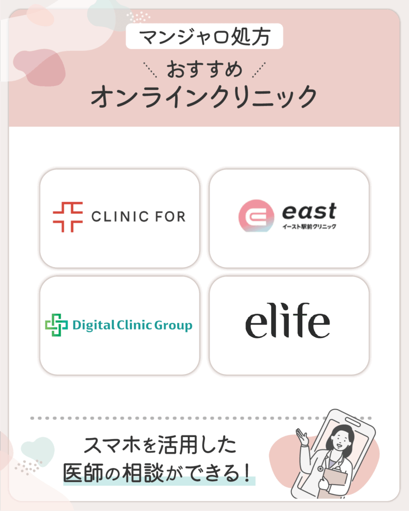 マンジャロが安いオンライン診察のおすすめクリニック一覧表