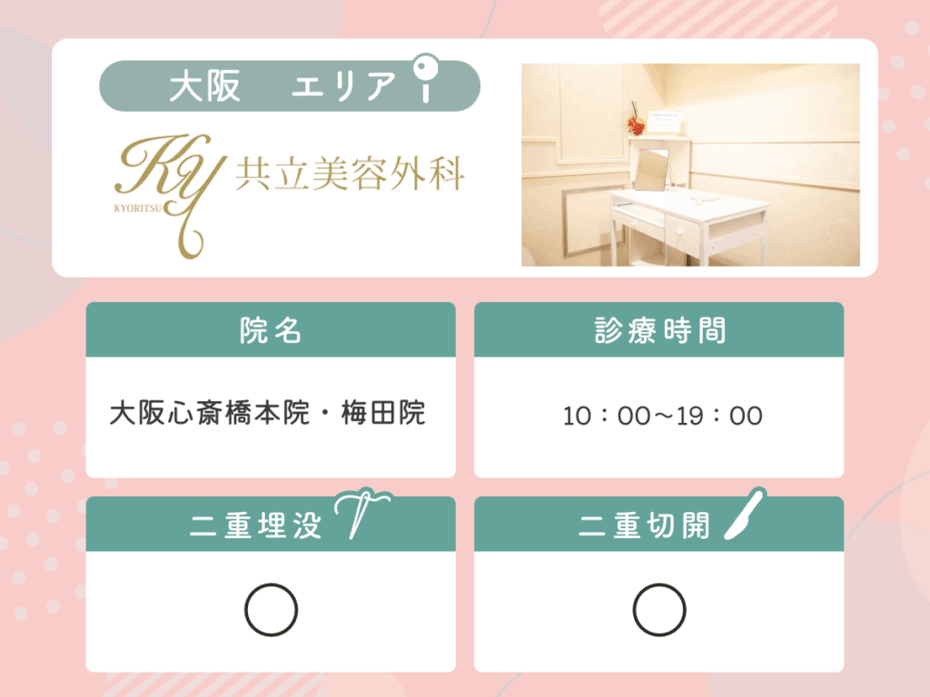 共立美容外科：大阪心斎橋本院・梅田院