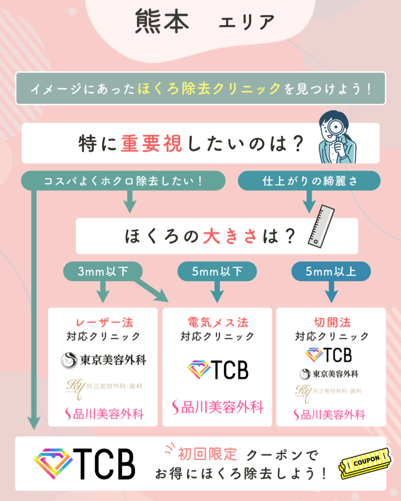 熊本のほくろ除去チャート