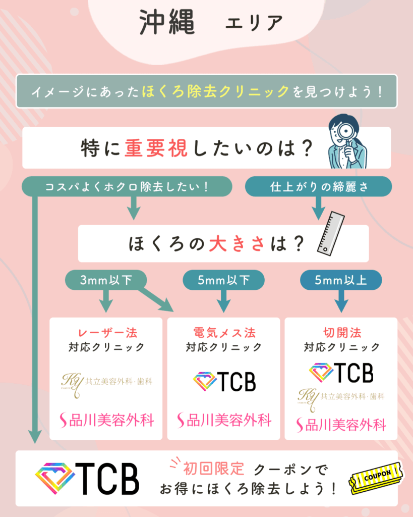 沖縄のほくろ除去チャート