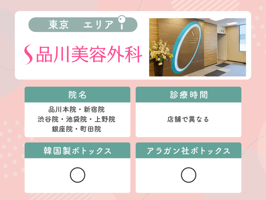 品川美容外科：品川本院・新宿院・渋谷院・池袋院・上野院・銀座院・町田院