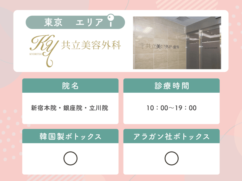 共立美容外科：新宿本院・銀座院・立川院